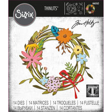 Load image into Gallery viewer, Sizzix - Thinlits Dies By Tim Holtz - 14/Pkg - Vault Funny Floral Wreath. These dies are compatible with leading die cutting machines (sold separately). These dies are designed to cut through paper, cardstock, and other thin materials. Available at Embellish Away located in Bowmanville Ontario Canada.
