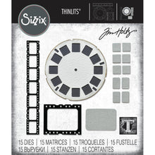 Cargar imagen en el visor de la galería, Sizzix - Thinlits Dies By Tim Holtz - 15/Pkg - Vault Picture Show. The Vault Picture show by Tim Holtz is a 15 pack Thinlits die set which includes vintage photography film designs. Available at Embellish Away located in Bowmanville Ontario Canada.
