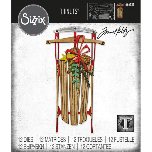 Sizzix - Thinlits Dies By Tim Holtz - 12/Pkg - Sizzix - Thinlits Dies By Tim Holtz - Vintage Sled. Available at Embellish Away located in Bowmanville Ontario Canada.