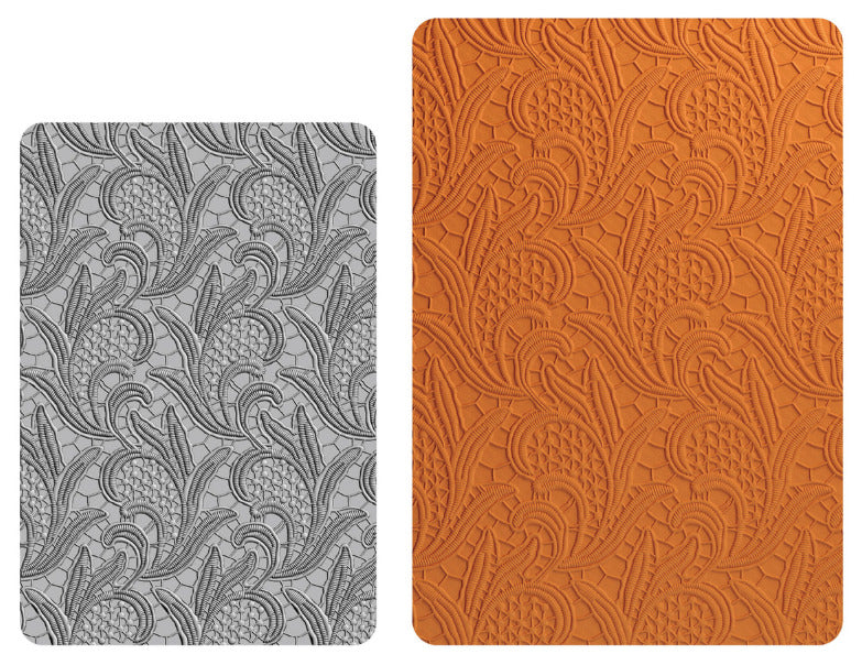 Sizzix - 3D Texture Fades Embossing Folder By Tim Holtz - Large/A5 - Lacy Leaves. Size: 6