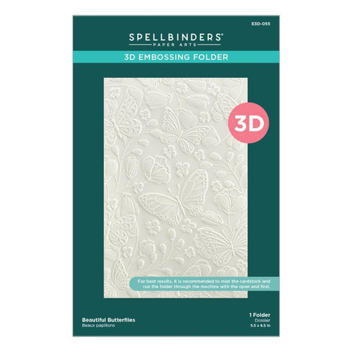 Spellbinders - 3D Embossing Folder - From The Stylish Ovals - Beautiful Butterflies. This embossing folder with a wonderful background filled with fluttering butterflies and sweet botanical designs. Available at Embellish Away located in Bowmanville Ontario Canada.
