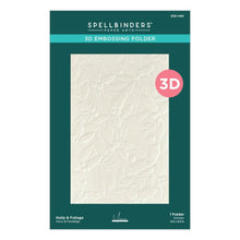 Cargar imagen en el visor de la galería, Spellbinders - 3D Embossing Folder - Holly Foliage. Holly &amp; Foliage 3D Embossing Folder. is a 5.50 x 8.50-inch embossing folder with an amazing background filled with holly leaves, berries and foliage designs. Available at Embellish Away located in Bowmanville Ontario Canada.
