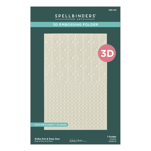 Spellbinders - 3D Embossing Folder - Tabbed Classics - Polka Dot & Posy Duo. Available at Embellish Away in Bowmanville Ontario Canada.