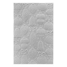 Load image into Gallery viewer, Spellbinders - 3D Embossing Folder - Vintage Ornaments. Vintage Ornaments 3D Embossing Folder. is a 5.50 x 8.50-inch embossing folder with a background full of nostalgic ornament shapes! Available at Embellish Away located in Bowmanville Ontario Canada.
