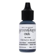 Load image into Gallery viewer, Spellbinders - BetterPress - Ink Reinker - Select from Drop Down. To reink, simply add a few drops of ink from the reinker bottle onto the ink pad and spread evenly. Available at Embellish Away located in Bowmanville Ontario Canada. French Blue
