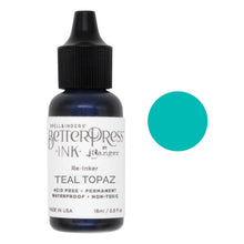 Load image into Gallery viewer, Spellbinders - BetterPress - Ink Reinker - Select from Drop Down. To reink, simply add a few drops of ink from the reinker bottle onto the ink pad and spread evenly. Available at Embellish Away located in Bowmanville Ontario Canada. Teal Topaz
