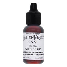 Load image into Gallery viewer, Spellbinders - BetterPress - Ink Reinker - Select from Drop Down. To reink, simply add a few drops of ink from the reinker bottle onto the ink pad and spread evenly. Available at Embellish Away located in Bowmanville Ontario Canada. Wild Berry
