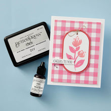 Load image into Gallery viewer, Spellbinders - BetterPress Ink Pad - Full Size - Blank. BetterPress DIY Ink Pad is a standard size DRY ink pad. It can be inked with the BetterPress Reinker to create a larger size ink pad to make multiple cards, or custom blend your own color. Available at Embellish Away located in Bowmanville Ontario Canada. Example by brand ambassador.
