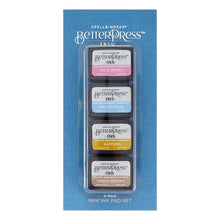 गैलरी व्यूवर में इमेज लोड करें, Spellbinders - BetterPress Letterpress Mini Ink Pad Set - 4/Pkg - Nature Tones. BetterPress Ink Nature Tones Mini 4-Pack Set includes four 1.25 x 1.75-inch ink pad colors of Wild Berry, French Blue, Saffron, and Tawny Brown. Available at Embellish Away located in Bowmanville Ontario Canada.
