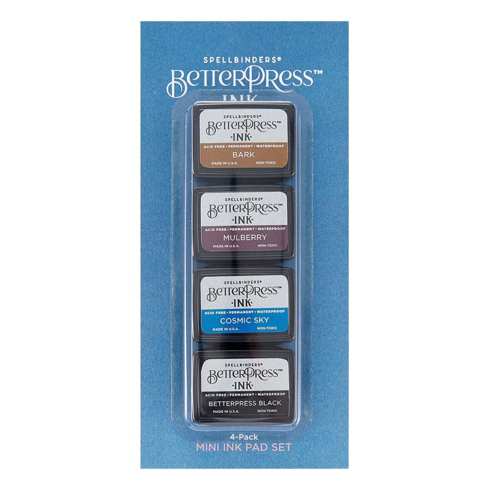 Spellbinders BetterPress Letterpress Mini Ink Pad Set 4/Pkg - Nature Tones  - 4 Tampons d'encre - 813233033949