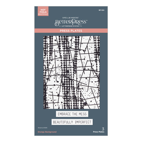 Spellbinders - BetterPress Plate - Beautifully Imperfect - Grungy Background. Available at Embellish Away in Bowmanville Ontario Canada.