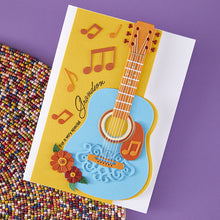 Cargar imagen en el visor de la galería, Spellbinders - Die - Bibi&#39;s Musical Notes - Majestic Guitar. Available at Embellish Away in Bowmanville Ontario Canada. Example by brand ambassador.
