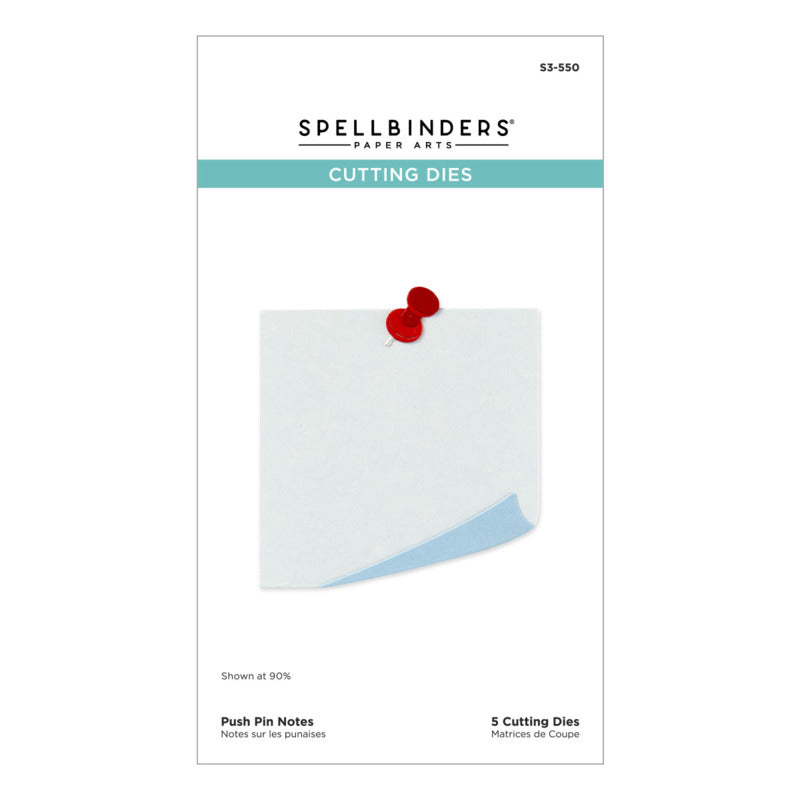 Push Pin Notes Etched Dies is from the Take Note Collection and includes five thin metal cutting die. Available at Embellish Away located in Bowmanville Ontario Canada.