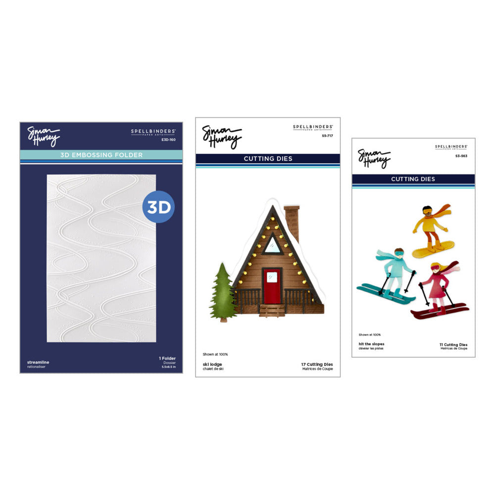 Spellbinders - Dies & 3D Folder Bundle - Ski-son's Greetings