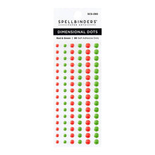 Cargar imagen en el visor de la galería, Spellbinders - Dimensional Enamel Dots - Red &amp; Green. Dimensional Red &amp; Green Enamel Dots is a pack of 96 self-adhesive dots. Available at Embellish Away located in Bowmanville Ontario Canada.
