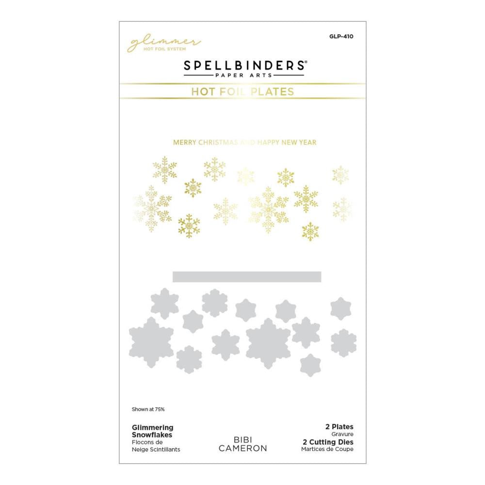 Spellbinders - Glimmer Hot Foil Plate & Die By Bibi Cameron - Snowflakes - Glimmering Snowflakes. Glimmering Snowflakes Hot Foil Plate & Die Set is part of the Bibi's Snowflakes Collection by Bibi Cameron. Available at Embellish Away located in Bowmanville Ontario Canada.