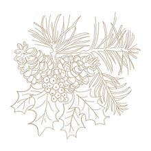 Cargar imagen en el visor de la galería, Spellbinders - Glimmer Hot Foil Plate &amp; Die By Susan Tierney - Snow Garden. Winter Bough Hot Foil Plate is from the Snow Garden Collection by Susan Tierney-Cockburn and features a large sprig of pine leaves, pinecones and holly. Available at Embellish Away located in Bowmanville Ontario Canada.
