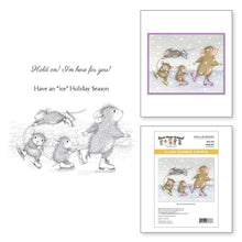 Load image into Gallery viewer, Spellbinders - House Mouse - Cling Rubber Stamp - Hold On! Hold On! Cling Rubber Stamp Set from House-Mouse Designs Holiday Collection with a set of three stamps. A playful group of mice on ice is so adorable! Available at Embellish Away located in Bowmanville Ontario Canada.
