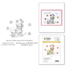 Load image into Gallery viewer, House Mouse-Stamp-Jingle Bell Wishes. Maxwell is ringing in some holiday cheer with a box full of jingle bells! At Embellish Away in Bowmanville Ontario Canada.
