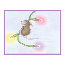 Cargar imagen en el visor de la galería, Spellbinders - House Mouse - Cling Rubber Stamp - Merry &amp; Bright. Mischievous Muzzy is up to something with that string of lights, but it is the perfect complement to the two included holiday greetings in the set. Available at Embellish Away located in Bowmanville Ontario Canada. Example by brand ambassador.
