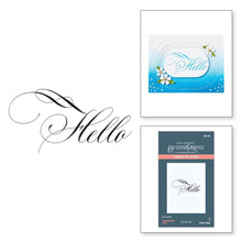 Charger l&#39;image dans la galerie, Spellbinders - Press Plate By Paul Antonio - Copperplate - Hello. Copperplate Hello Press Plate is from the Copperplate Everyday Sentiments Collection by Paul Antonio. Available at Embellish Away located in Bowmanville Ontario Canada.
