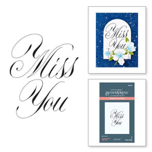 Charger l&#39;image dans la galerie, Spellbinders - Press Plate By Paul Antonio - Copperplate - Miss You. Copperplate Miss You Press Plate is from the Copperplate Everyday Sentiments Collection by Paul Antonio. Available at Embellish Away located in Bowmanville Ontario Canada.
