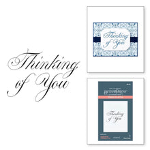 Load image into Gallery viewer, Spellbinders - Press Plate By Paul Antonio - Copperplate - Thinking Of You. Copperplate Thinking of You Press Plate is part of the Copperplate Everyday Sentiments Collection by Paul Antonio. Available at Embellish Away located in Bowmanville Ontario Canada.
