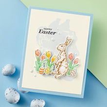 Load image into Gallery viewer, Spellbinders - Press Plate &amp; Die By Simon Hurley - Spring Bunnies - Spring Sampler. Spring Bunnies Press Plate &amp; Die Set is part of the Spring Sampler Collection by Simon Hurley. Available at Embellish Away located in Bowmanville Ontario Canada. Example by brand ambassador.
