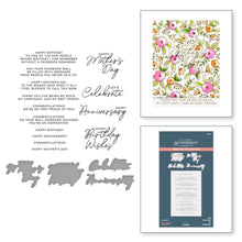 Load image into Gallery viewer, Spellbinders - Press Plate &amp; Die Set By Yana Smakula - Let&#39;s Celebrate. There are 14 different occasion sentiment press plates from birthdays, anniversary, and even Mothers Day! Available at Embellish Away located in Bowmanville Ontario Canada.
