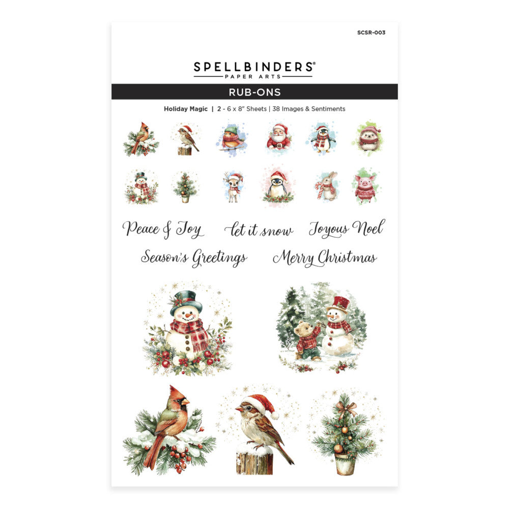 Spellbinders - Rub-ons - Holiday Magic. Available at Embellish Away located in Bowmanville Ontario Canada.