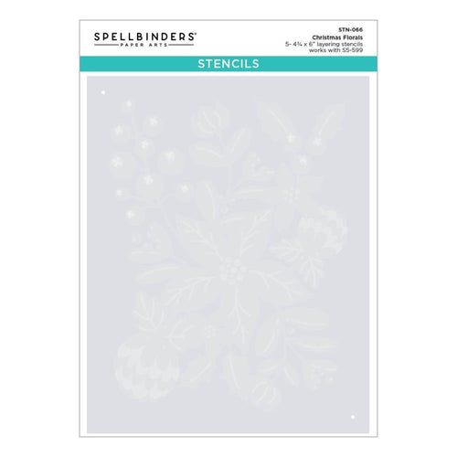 Spellbinders - Stencil - From The Classic Christmas Collection - Christmas Florals. Christmas Florals is from the Classic Christmas Collection and are made of durable Mylar stencil material. Available at Embellish Away located in Bowmanville Ontario Canada.