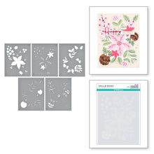 Load image into Gallery viewer, Spellbinders - Stencil - From The Classic Christmas Collection - Christmas Florals. Christmas Florals is from the Classic Christmas Collection and are made of durable Mylar stencil material. Available at Embellish Away located in Bowmanville Ontario Canada.
