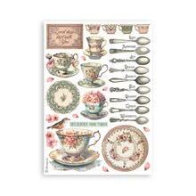 Load image into Gallery viewer, Stamperia - A5 Washi Pad - 8/Pkg - Brocante Antiques. The Washi album is printed on 8 sheets of translucent Washi paper, which is easy to cut. It works best on light surfaces. Available at Embellish Away located in Bowmanville Ontario Canada.

