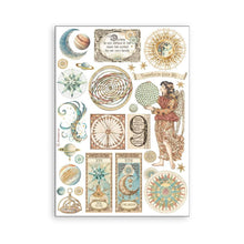 Load image into Gallery viewer, Stamperia - A5 Washi Pad - 8/Pkg - Fortune. The washi album is printed on 8 sheets of translucent washi paper, which is easy to cut. It works best on light surfaces. Available at embellish Away located in Bowmanville Ontario Canada.
