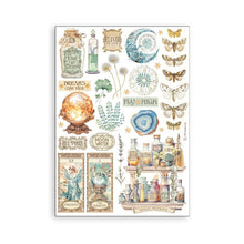 Load image into Gallery viewer, Stamperia - A5 Washi Pad - 8/Pkg - Fortune. The washi album is printed on 8 sheets of translucent washi paper, which is easy to cut. It works best on light surfaces. Available at embellish Away located in Bowmanville Ontario Canada.
