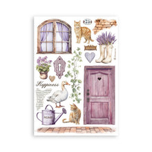 Load image into Gallery viewer, Stamperia - A5 Washi Pad - 8/Pkg - Lavender. The washi album is printed on 8 sheets of translucent washi paper, which is easy to cut. It works best on light surfaces. Available at embellish Away located in Bowmanville Ontario Canada.
