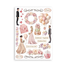 Load image into Gallery viewer, Stamperia - A5 Washi Pad - 8/Pkg - Romance Forever. The Washi album is printed on 8 sheets of translucent Washi paper, which is easy to cut. It works best on light surfaces. Available at Embellish Away located in Bowmanville Ontario Canada.
