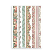 Load image into Gallery viewer, Stamperia - A5 Washi Pad - 8/Pkg - Wonderland. The washi album is printed on 8 sheets of translucent washi paper, which is easy to cut. It works best on light surfaces. Available at embellish Away located in Bowmanville Ontario Canada.
