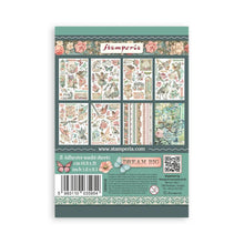 Load image into Gallery viewer, Stamperia - A5 Washi Pad - 8/Pkg - Wonderland. The washi album is printed on 8 sheets of translucent washi paper, which is easy to cut. It works best on light surfaces. Available at embellish Away located in Bowmanville Ontario Canada.
