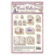 Load image into Gallery viewer, Stamperia - Cards Collection - Lavender. A beautiful card collection in a coordinating theme from Stamperia. Available in a variety of themes, each sold separately. This package contains seven cards, five tags, and one bookmark. Available at Embellish Away located in Bowmanville Ontario Canada.
