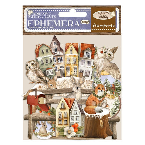 Stamperia - Cardstock Ephemera Adhesive Paper Cut Outs - Winter Valley. While you need the perfect paper to start your project, you also need the perfect embellishment to finish your project! Available at Embellish Away located in Bowmanville Ontario Canada.