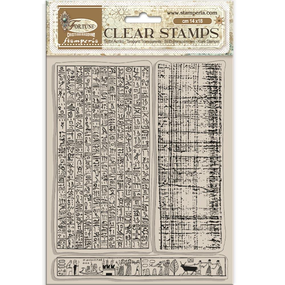 Stamperia - Clear Stamps - Fortune Egypt. High quality stamps are perfect for cardmaking and scrapbooking. They add wonderful designs to a variety of projects - greeting cards, scrapbook pages, gift cards, bookmarks and more. Available at Embellish Away located in Bowmanville Ontario Canada.