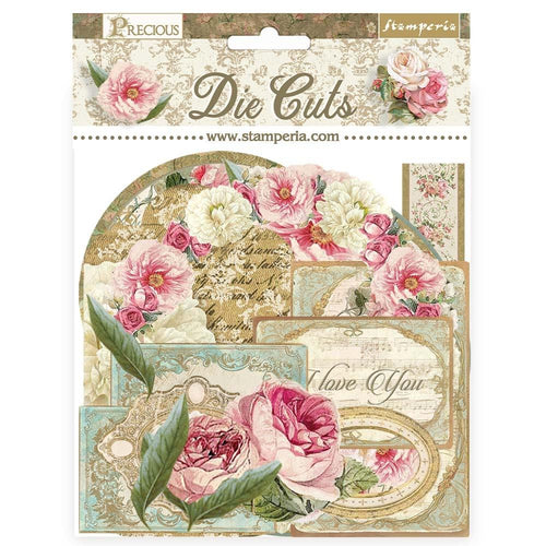 Stamperia - Die-Cuts - Precious. A fun addition to cards, scrapbook pages and much more! This package contains assorted coordinating die-cut pieces. Available in several assortments, each sold separately. Available at Embellish Away located in Bowmanville Ontario Canada.