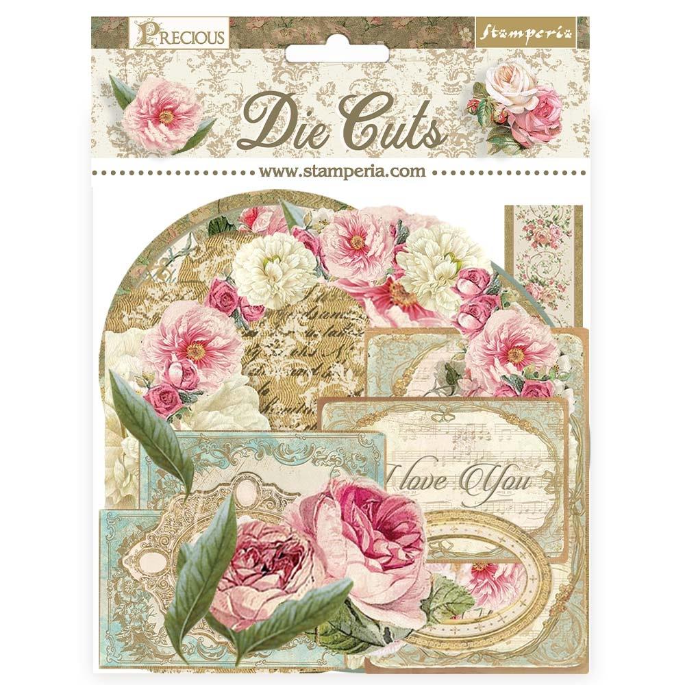 Stamperia - Die-Cuts - Precious. A fun addition to cards, scrapbook pages and much more! This package contains assorted coordinating die-cut pieces. Available in several assortments, each sold separately. Available at Embellish Away located in Bowmanville Ontario Canada.