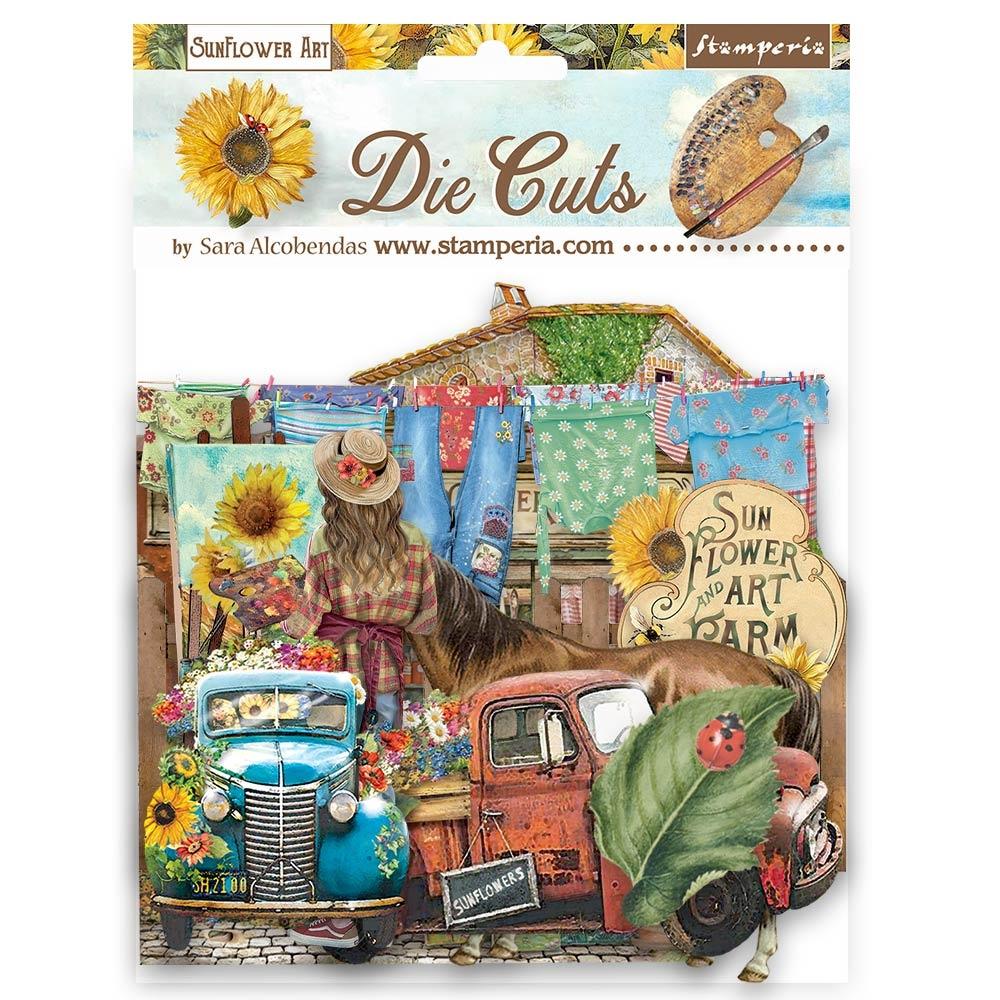 Stamperia - Die-Cuts - Sunflower Art. Take your projects to the next level and put the perfect finishing touch with die cut embellishments. Available at Embellish Away located in Bowmanville Ontario Canada.