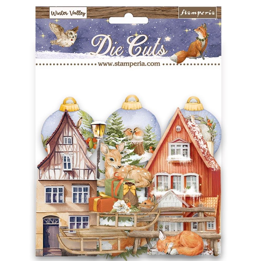 Stamperia - Die-Cuts - Winter Valley. Add dimension and color to your projects. Great for scrapbooks, cards, journals, planners, and so much more. Available at Embellish Away located in Bowmanville Ontario Canada.