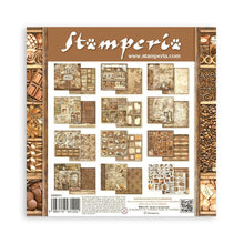 Load image into Gallery viewer, Stamperia - Double-Sided Paper Pad 8&quot;X8&quot; - 10/Pkg - Coffee And Chocolate. All you need for scrapbooking! This package contains ten 8x8 inch sheets of double-sided paper, each in different designs. Acid free Available at Embellish Away located in Bowmanville Ontario Canada.
