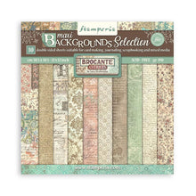 Load image into Gallery viewer, Stamperia - Maxi Backgrounds Double-Sided Paper Pad 12&quot;X12&quot; - 10/Pkg - Brocante Antiques. The perfect addition to your cards, scrapbooks and other paper crafts! This package contains 10 12x12 inch sheets of double-sided paper. Acid free. Available at Embellish Away located in Bowmanville Ontario Canada.
