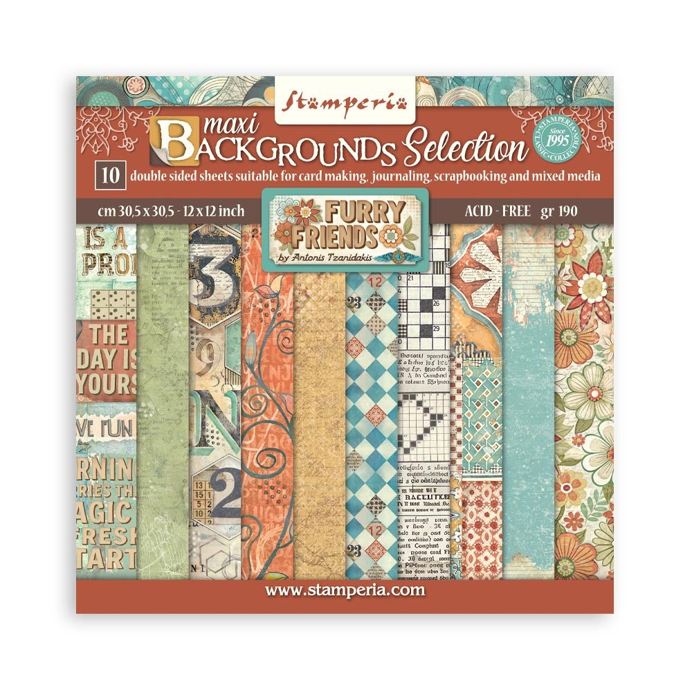Stamperia - Maxi Backgrounds Double-Sided Paper Pad 12