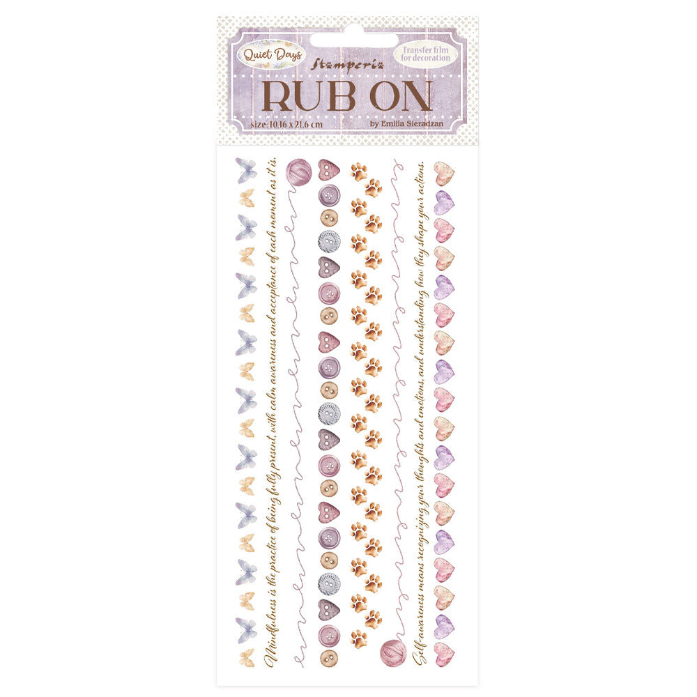 Stamperia - Rub-on - Quiet Days - Cozy Borders. Available at Embellish Away in Bowmanville Ontario Canada.